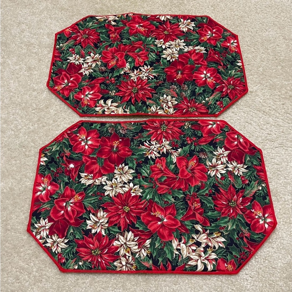 Festive Red and Green Holiday Placemats